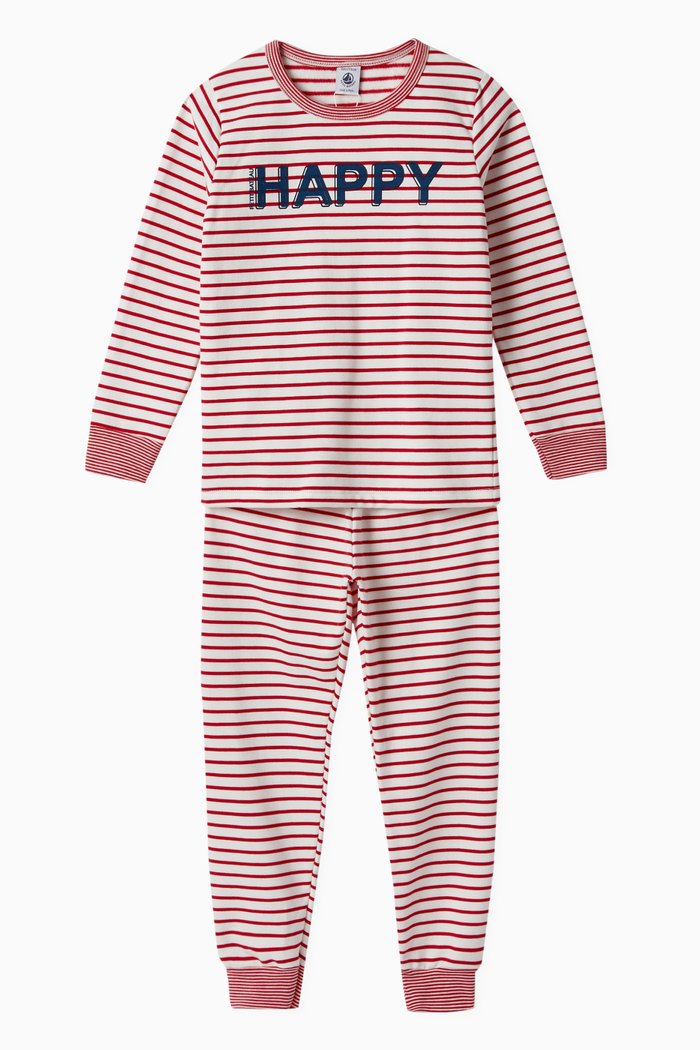 

Striped Pyjama Set in Fleece, Multicolour