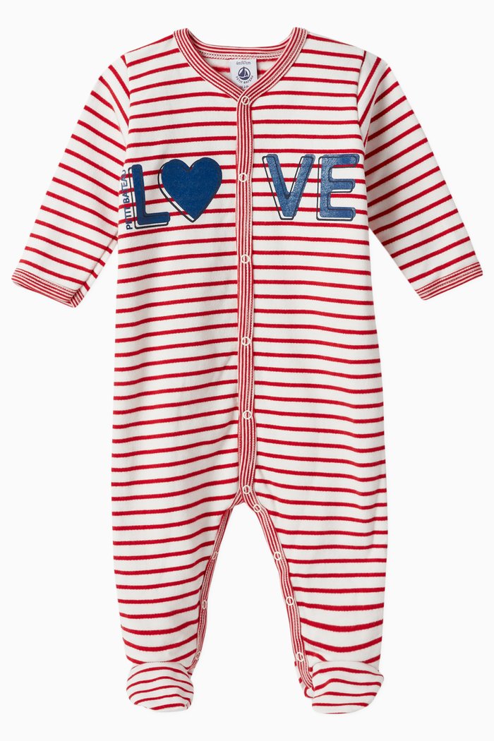 Love Full Sleepsuit in Fleece, Multicolour