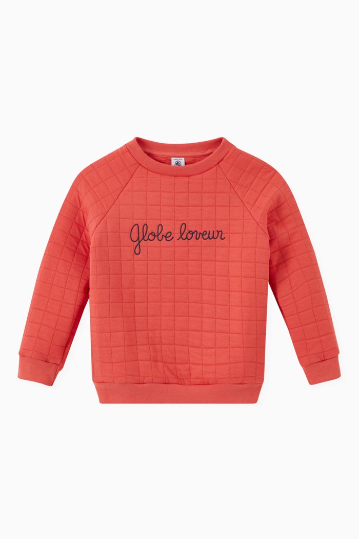 

Quilted Sweatshirt in Tube Knit, Orange