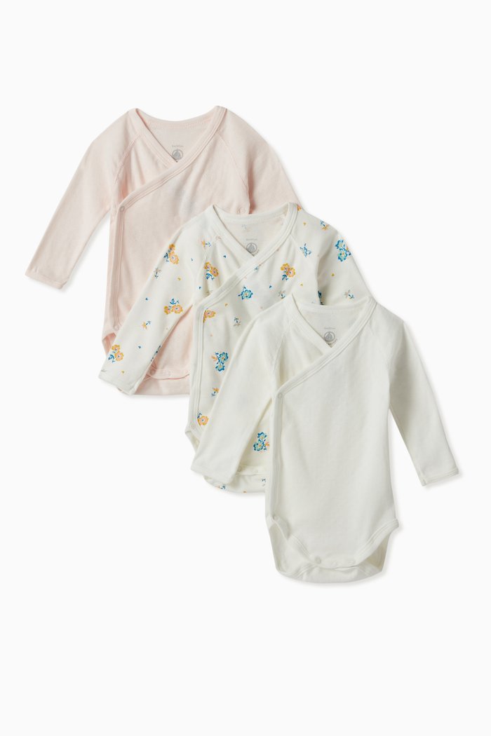 

Long Sleeve Wrapover Bodysuit in Organic Cotton, Multicolour