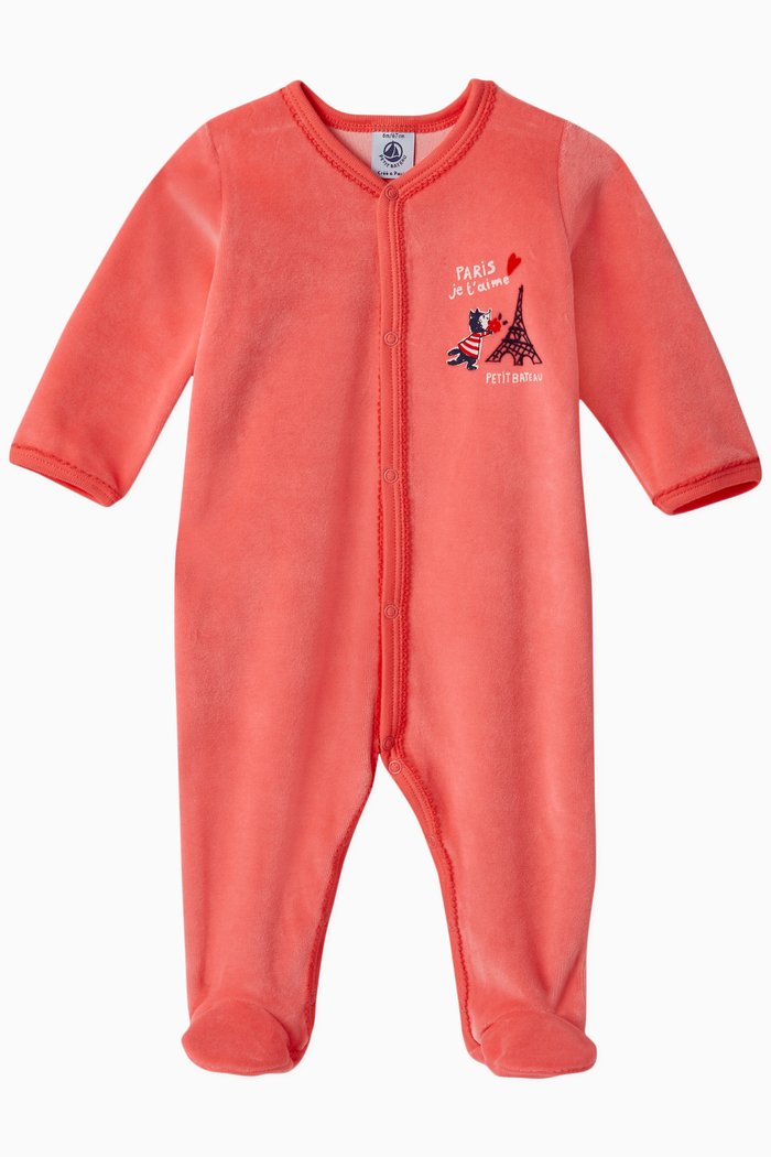 

Soft Sleepsuit in Velour, Pink