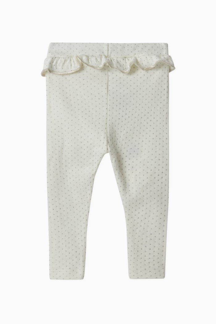 

Ruffle Leggings in Cotton, White