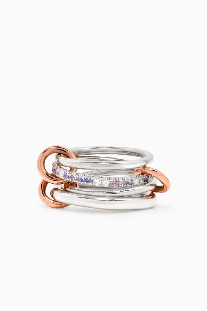 

Nimbus Diamond Linked Rings in Sterling Silver, Gold