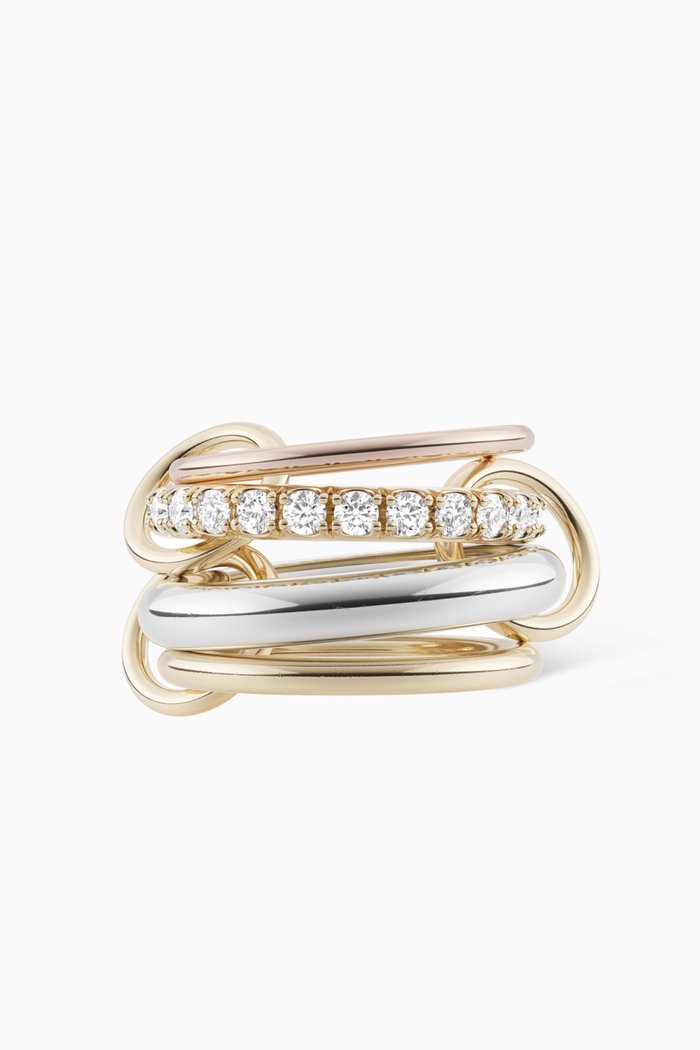 

Janssen Diamond Pavé Linked Rings in 18kt Gold & Sterling Silver