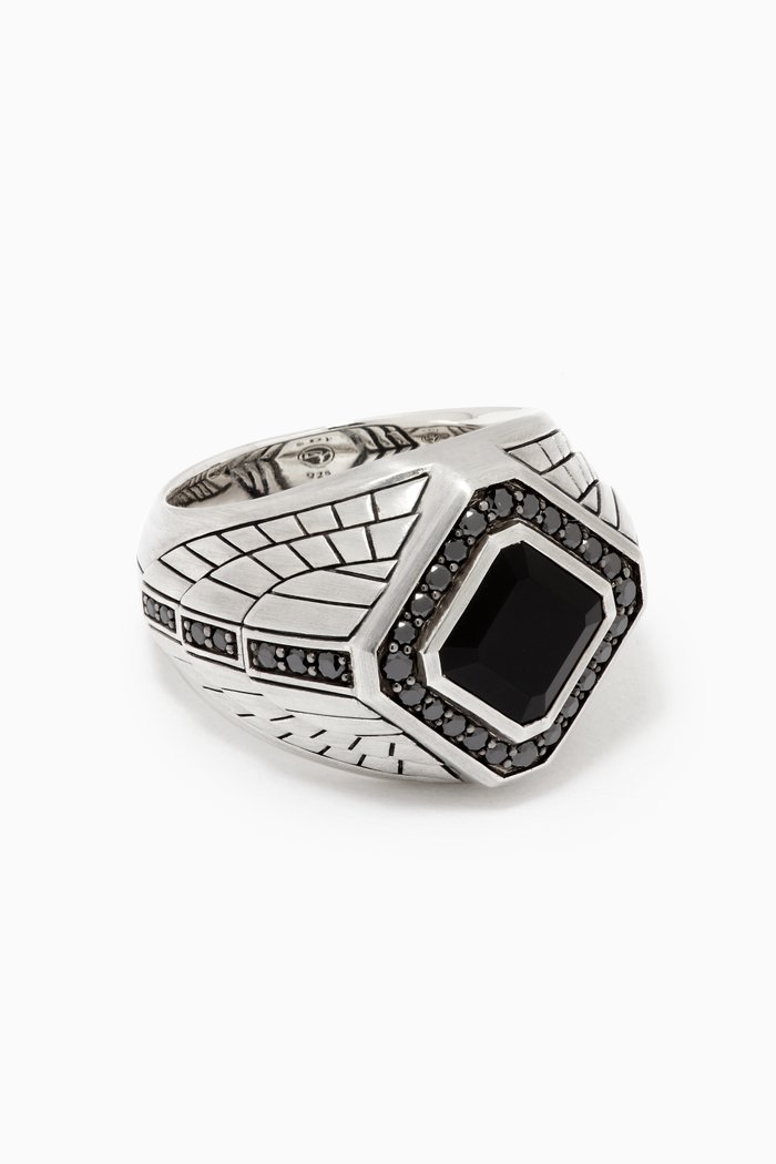 

Empire Onyx & Diamond Signet Ring in Sterling Silver