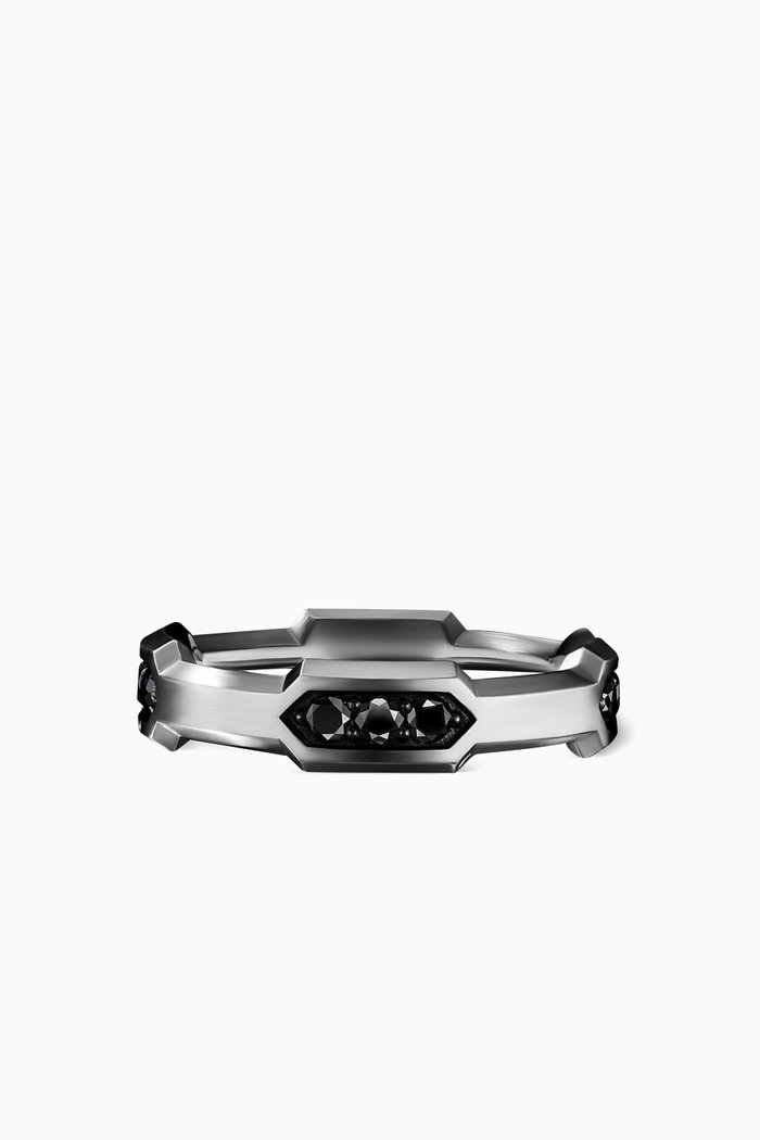 

DY Hex Station Band Ring in Sterling Silver