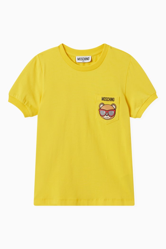 

Teddy Bear Pocket T-shirt in Cotton, Yellow