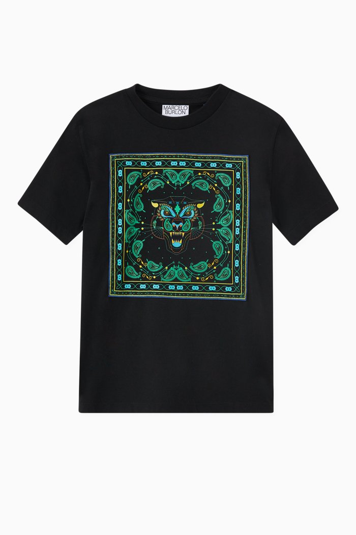 

Bandana Tiger T-Shirt in Jersey, Black