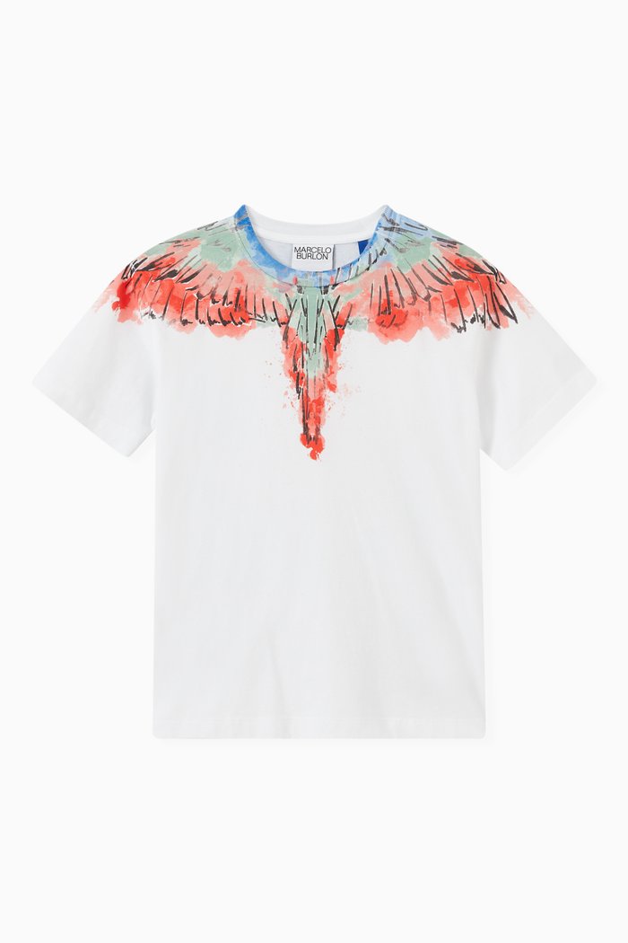 

Watercolour Wings T-Shirt in Jersey, White