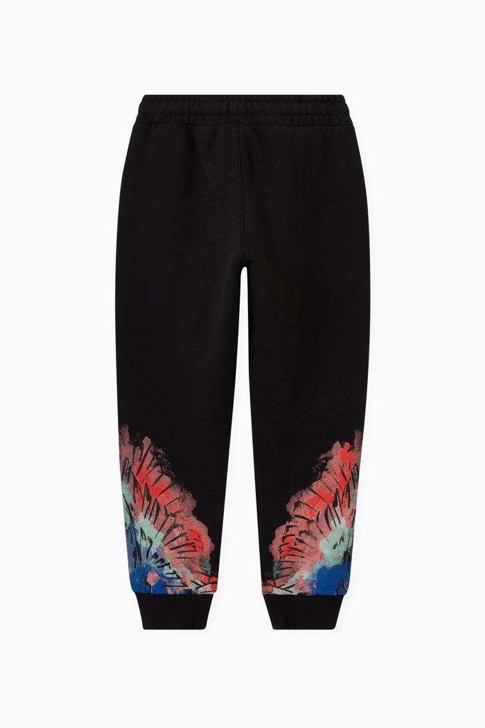 

Watercolour Wings Sweatpants in Cotton Blend, Black