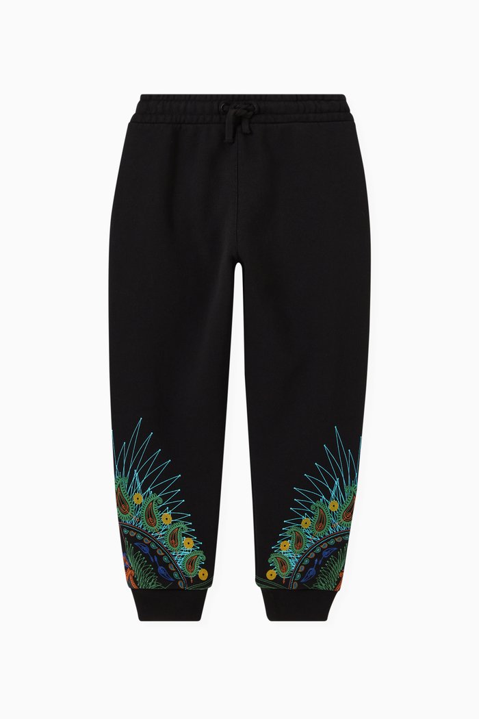 

Wing Print Sweatpants in Cotton Blend, Black