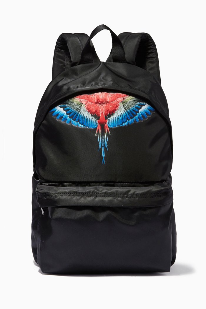 

Wings Print Backpack, Black