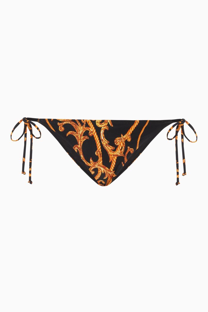 

String Bikini Bottoms in Recycled Nylon, Black