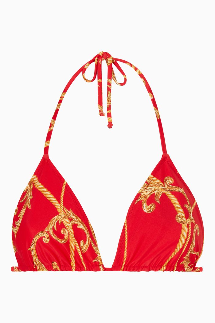 

String Bikini Top in Recycled Nylon, Red