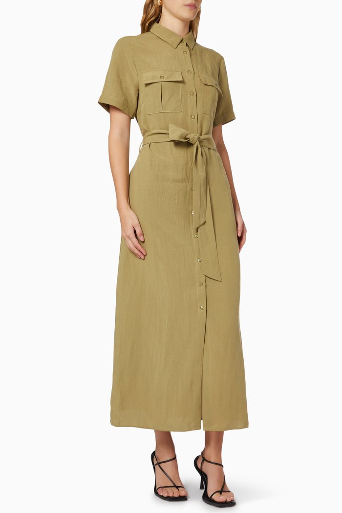 

The Downtime Dress in Linen Blend, Brown