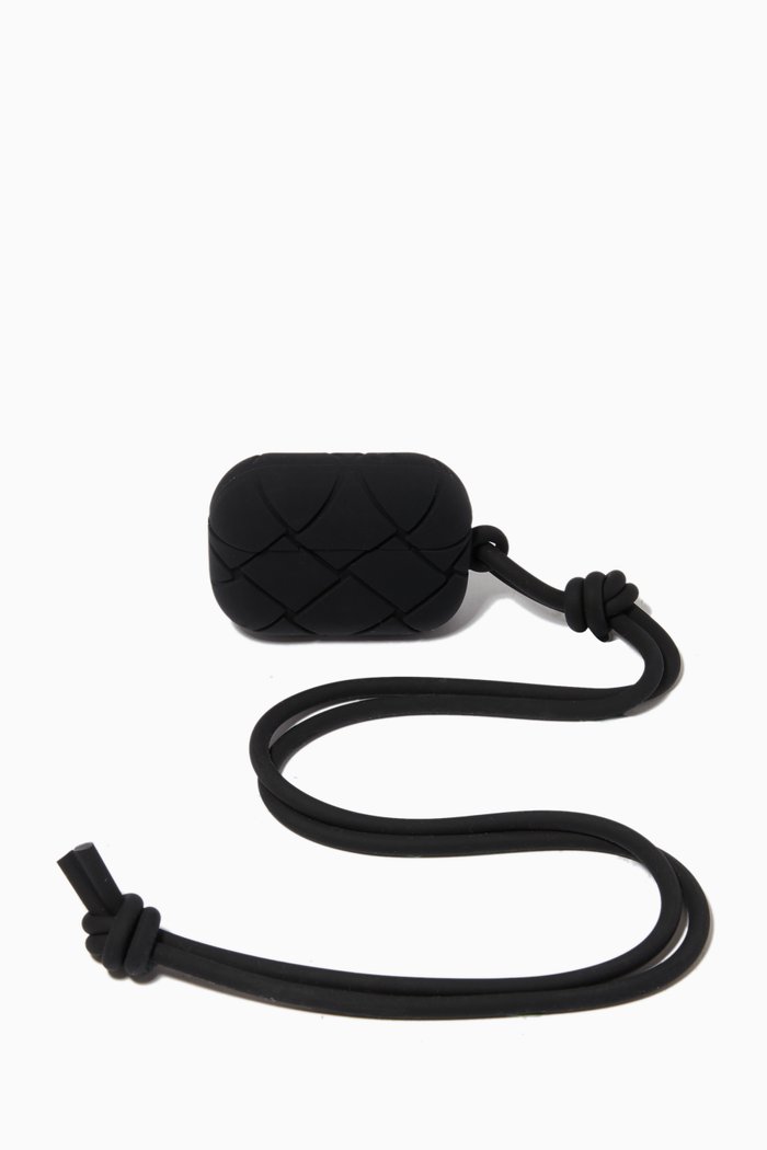 

AirPods Case in Intrecciato Rubber, Black