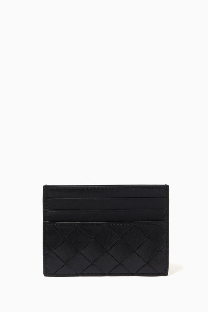 

Card Holder in Intrecciato Nappa, Black
