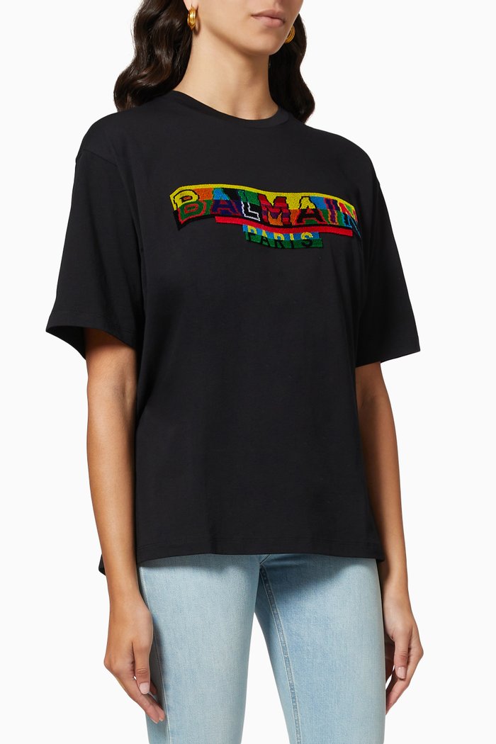 

Logo Pixel T-shirt in Cotton Jersey, Black