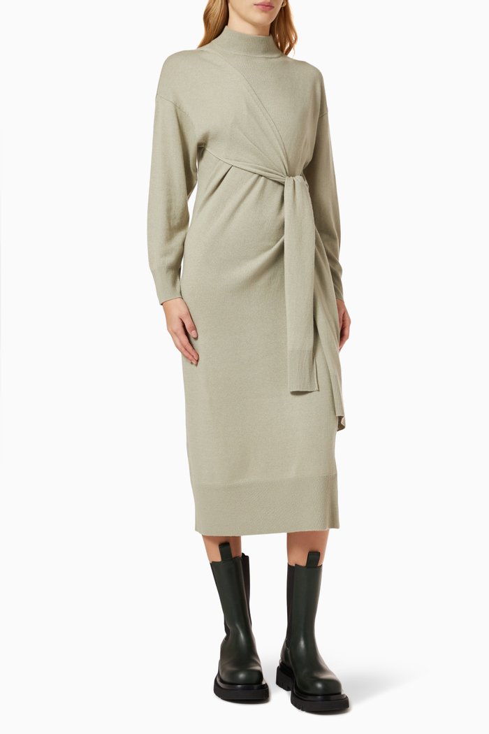 

Hope Wrap Dress in Knit, Green