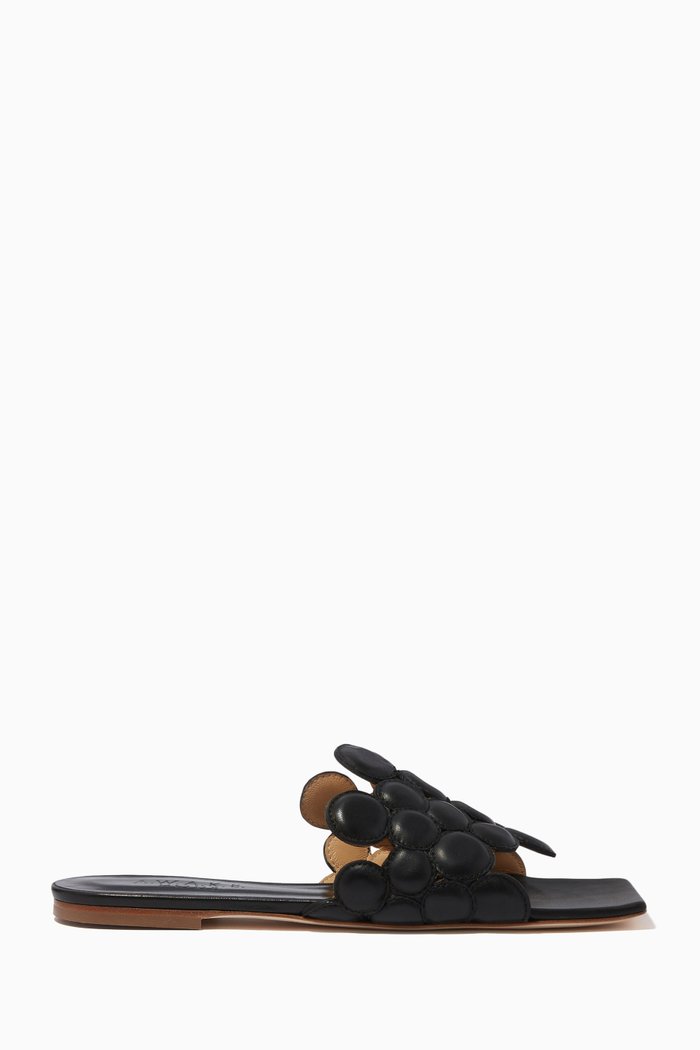 

Iris Flat Sandals in Nappa, Black