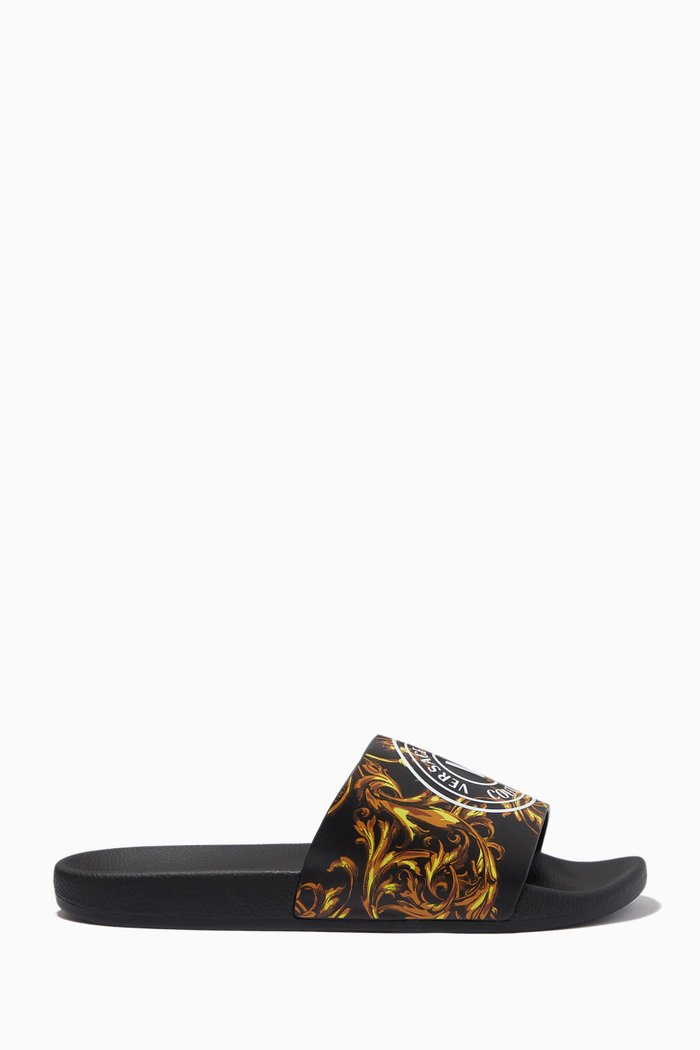 

V-Emblem Regalia Baroque Slides, Black