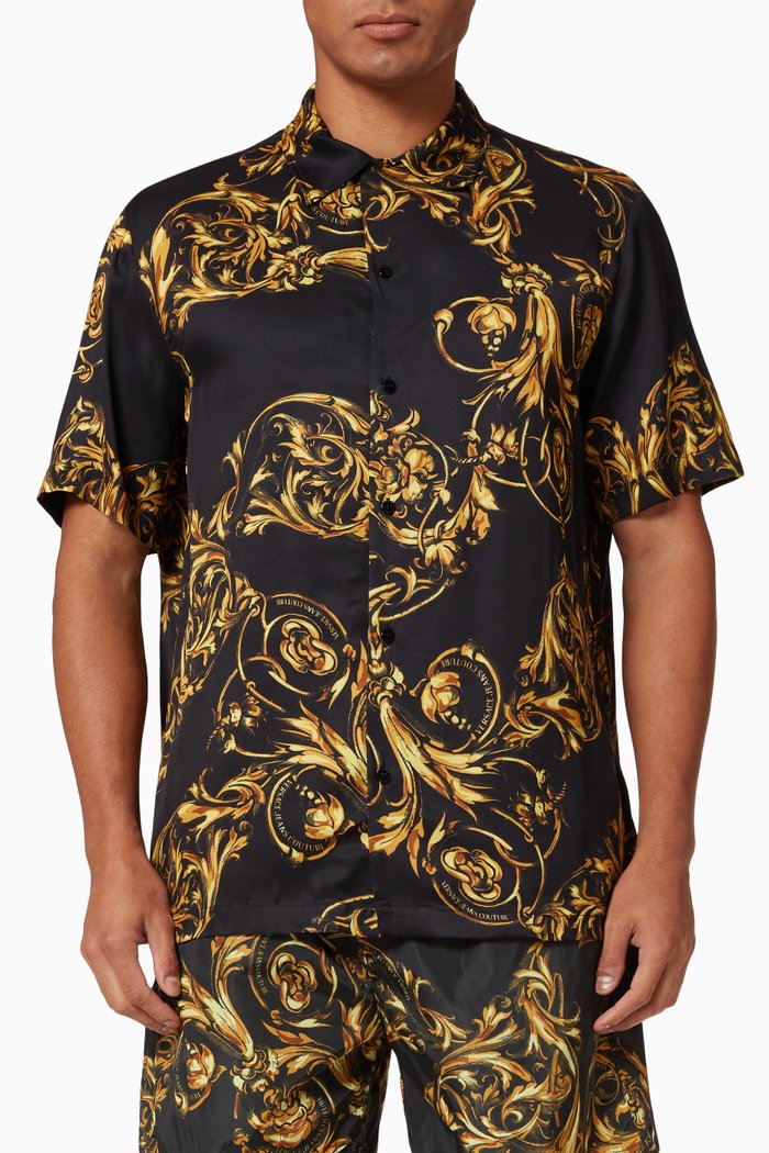 

Baroque Shirt in Viscose, Black