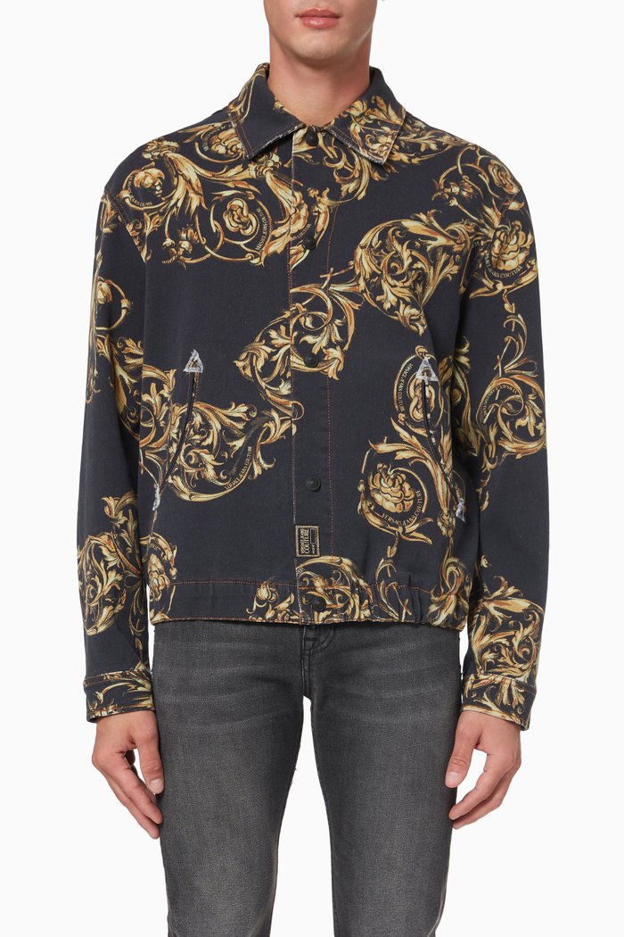 

Regalia Baroque Denim Jacket in Cotton, Black
