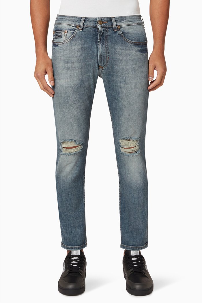 

Rip Jeans in Cotton, Blue