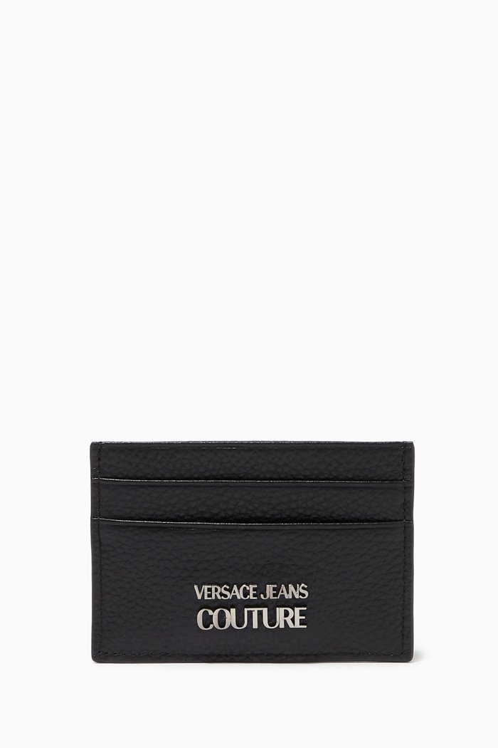 

Logo Card Holder in Leather, Black