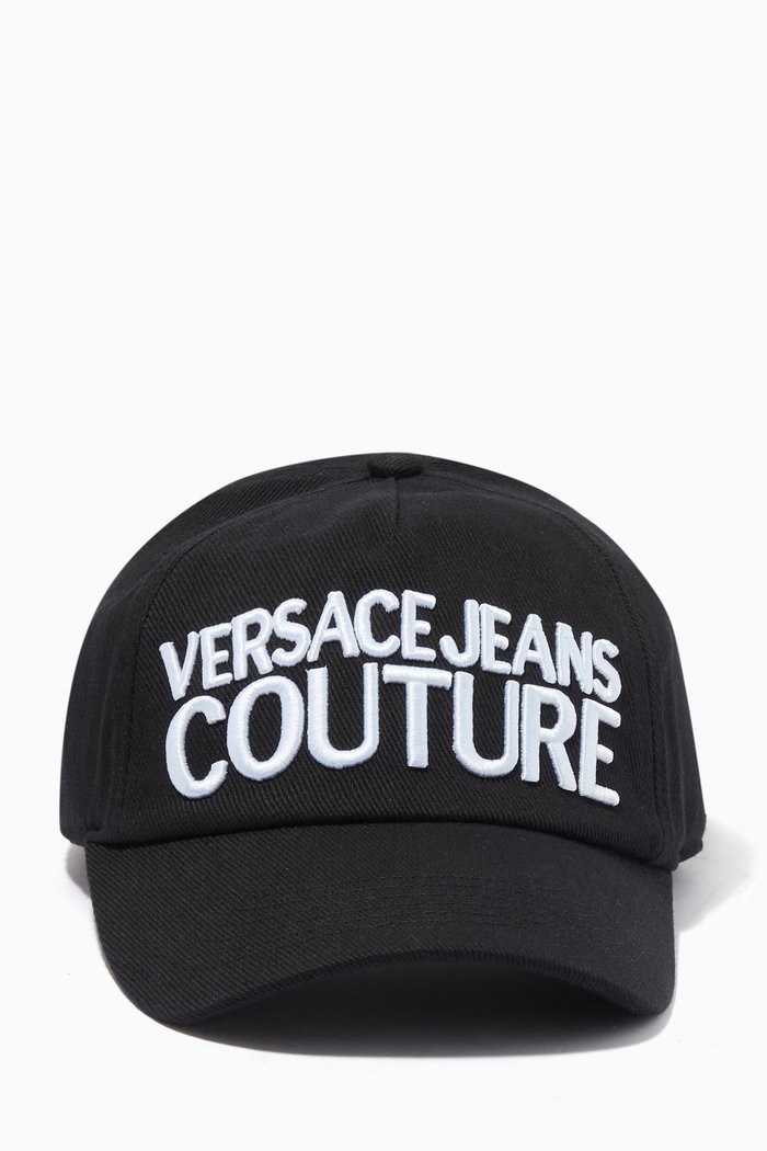 

Institutional Logo Embroidered Baseball Cap in Cotton, Black