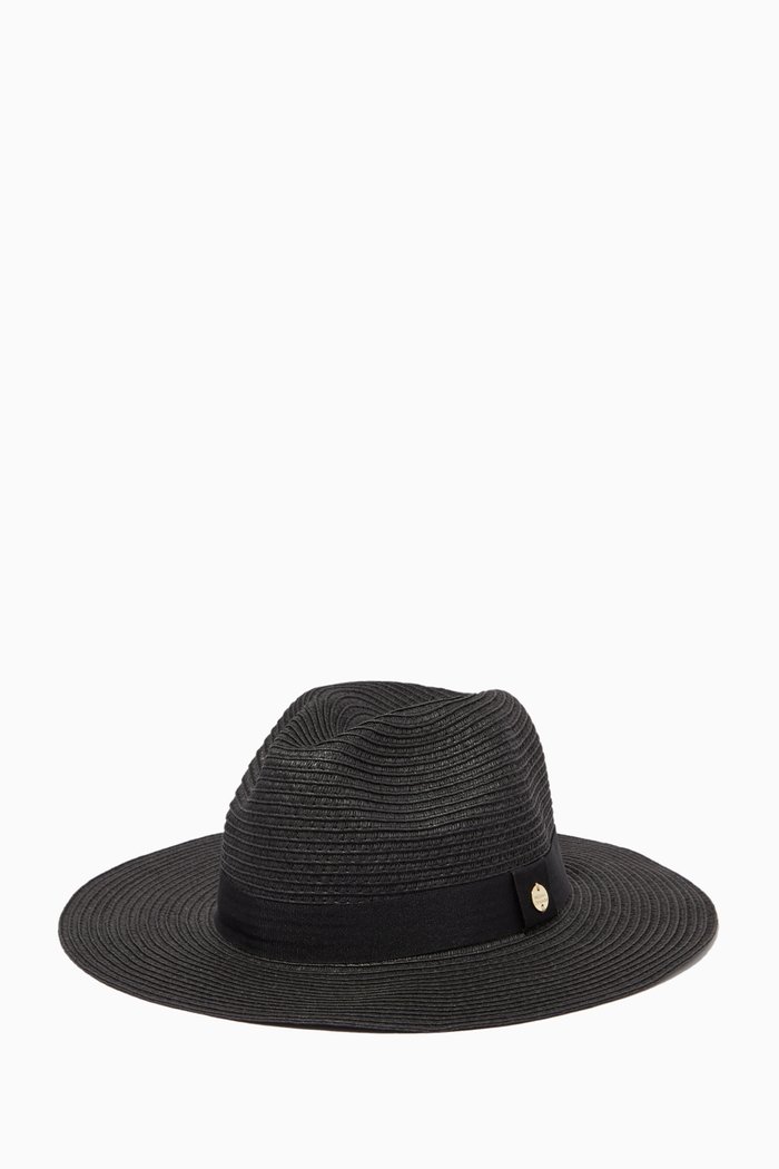 

Fedora Hat in Woven Paper, Black