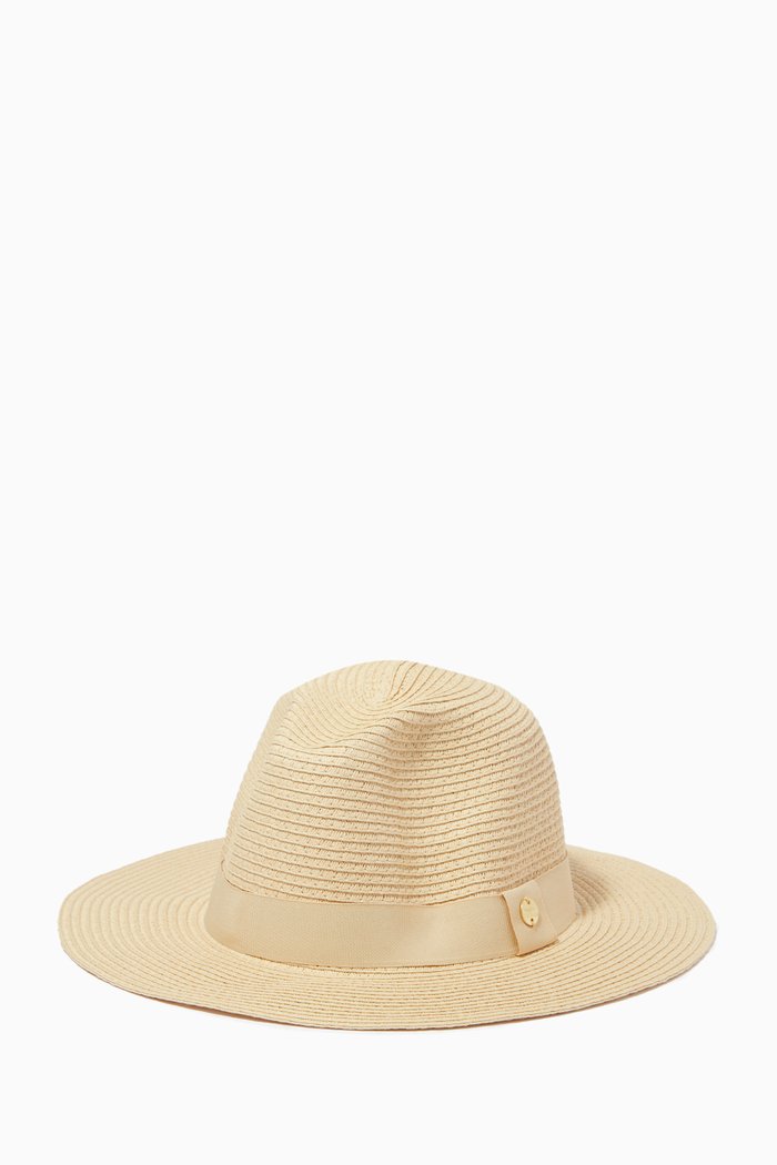 

Fedora Hat in Woven Paper, Brown