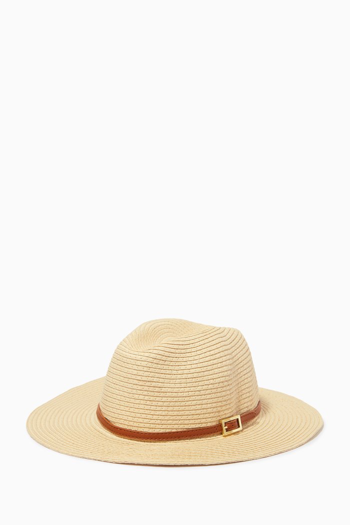 

Fedora Hat in Woven Paper, Neutral