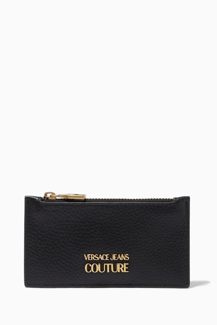 

Logo Card Holder in Leather, Black