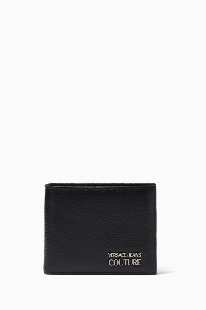 

Logo Bifold Wallet in Leather, Black
