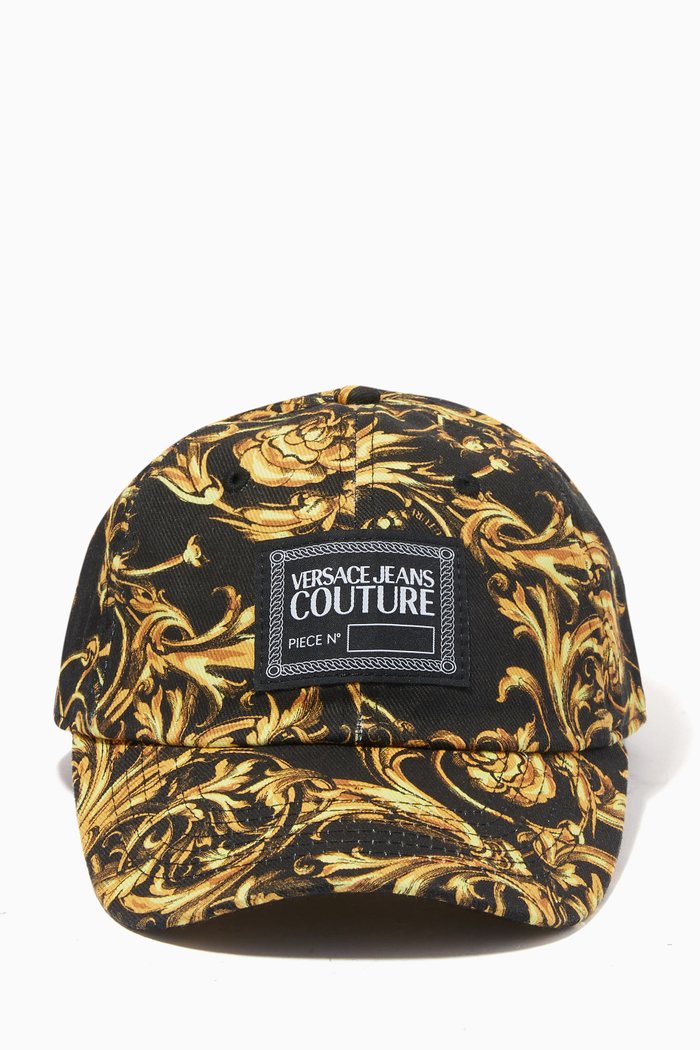 

Baroque Logo Baseball Cap in Cotton, Black