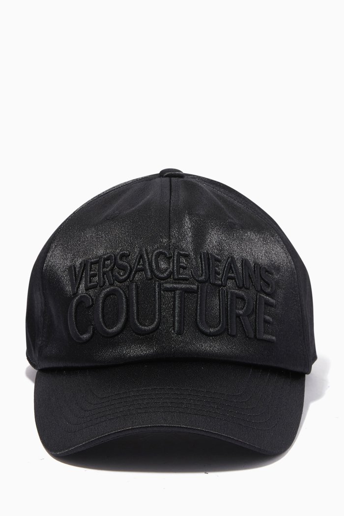 

Institutional Logo Embroidered Baseball Cap in Satin Twill, Black