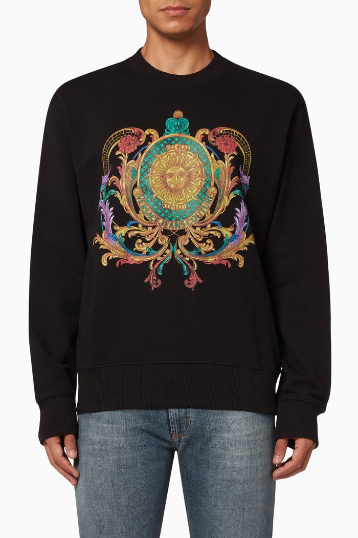 

Garland Sun Sweatshirt in Cotton Terry, Black