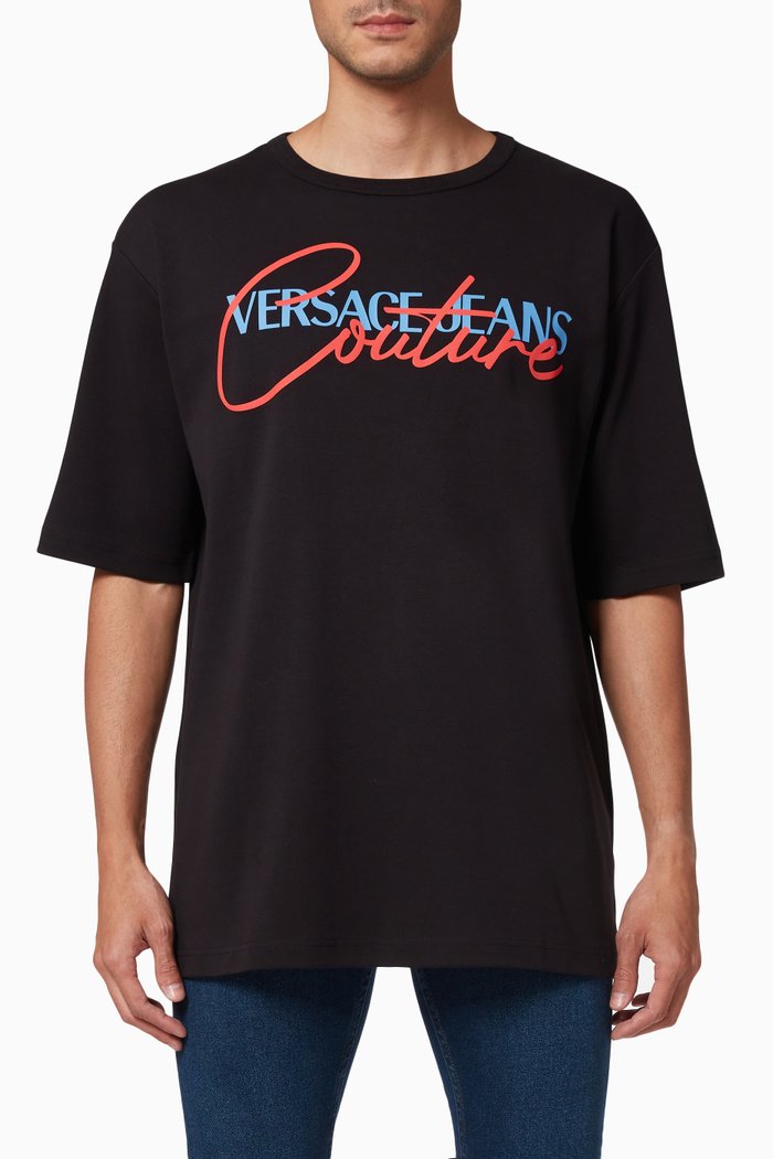Maglietta Logo T-shirt in Cotton, Black