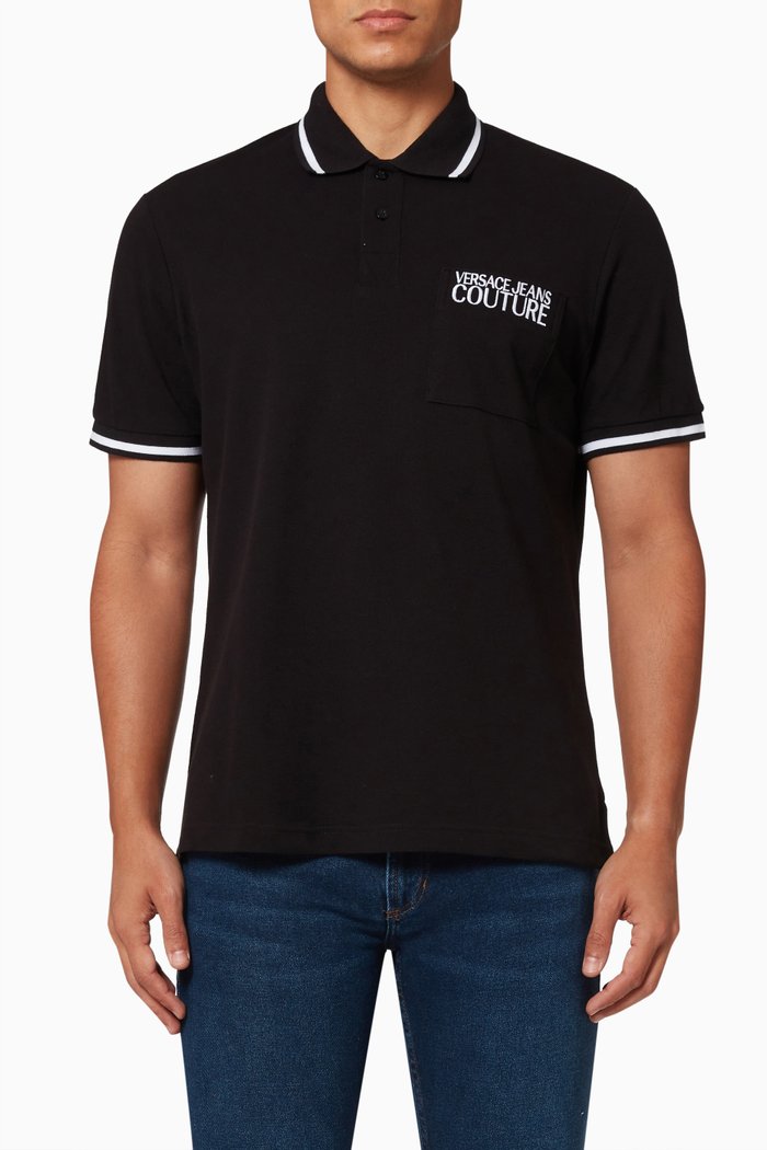 

Polo Shirt in Cotton Piqué, Black