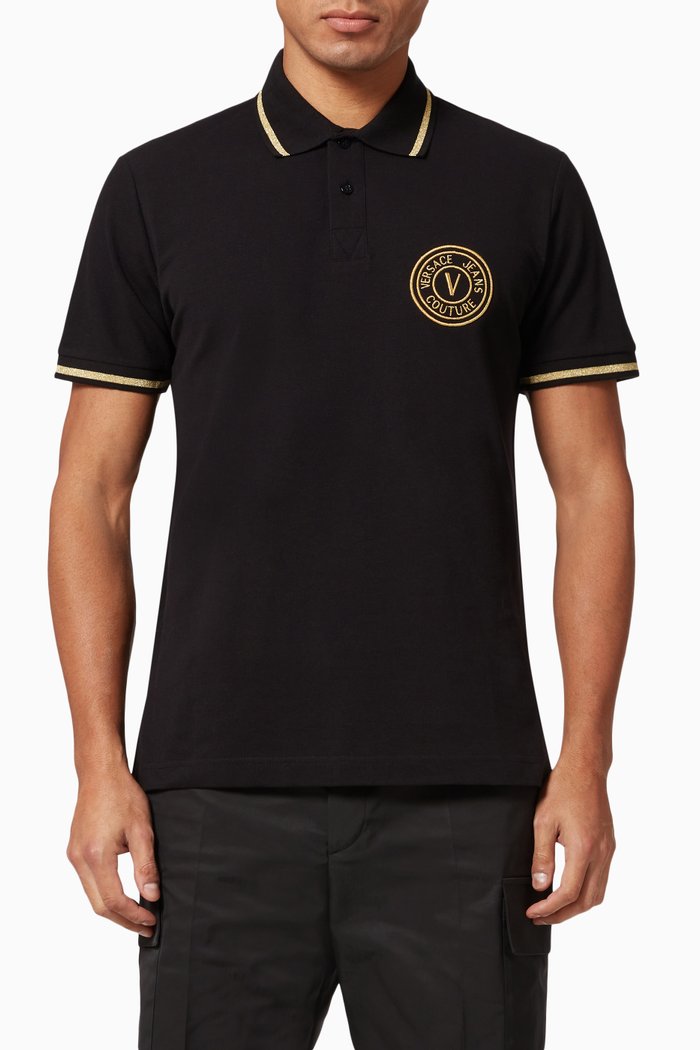 

Logo Polo Shirt in Cotton Pique, Black