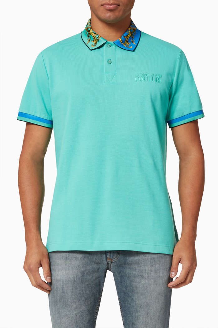 

Polo Shirt in Cotton Piqué, Blue