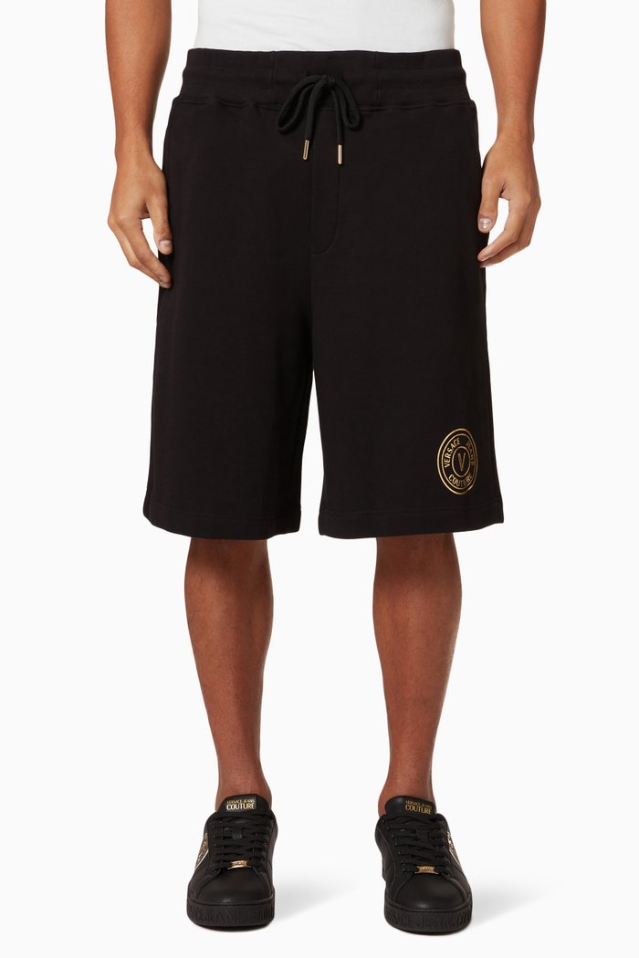 

Logo Print Shorts in Fleece, Black