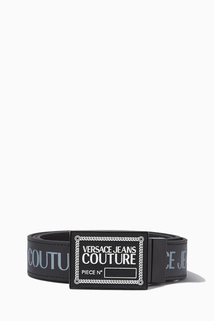 

Logo Belt in Leather, Black