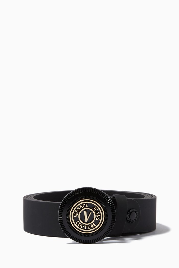 

V-Emblem Logo Belt, Black