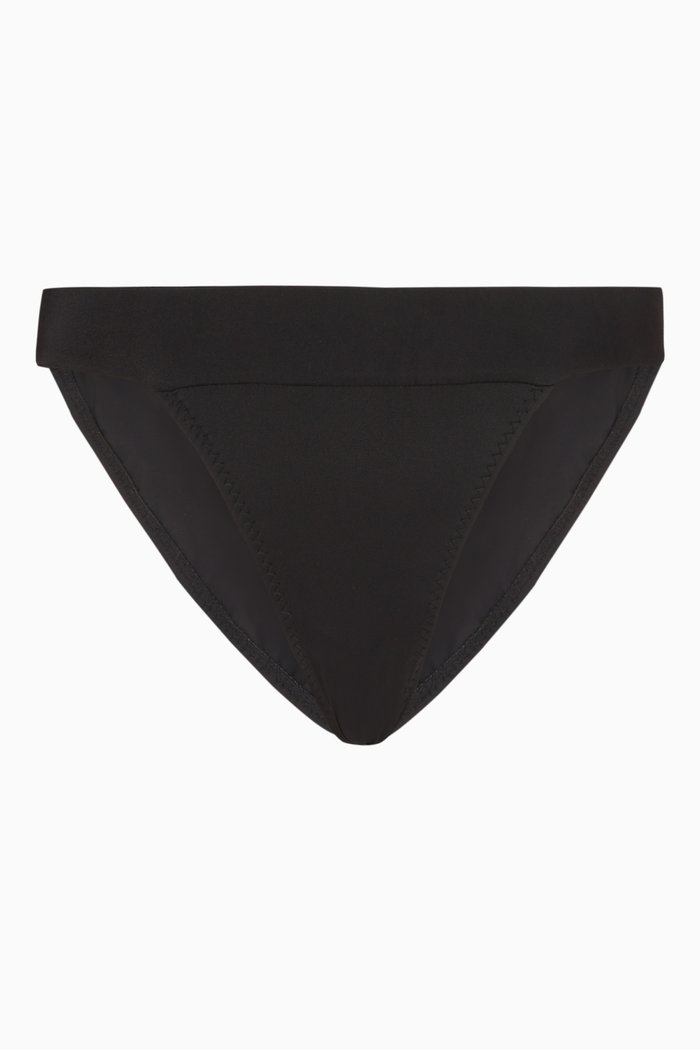 

Banded Bikini Bottoms in Nylon Lycra, Black