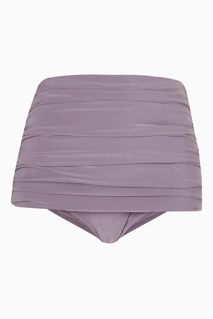 

Bill High Waist Bikini Bottoms in Poly Lycra, Purple