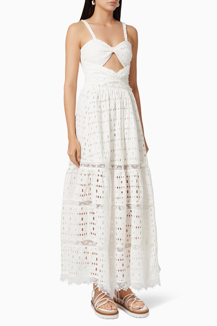 

Rosie Tiered Dress in Cotton, White