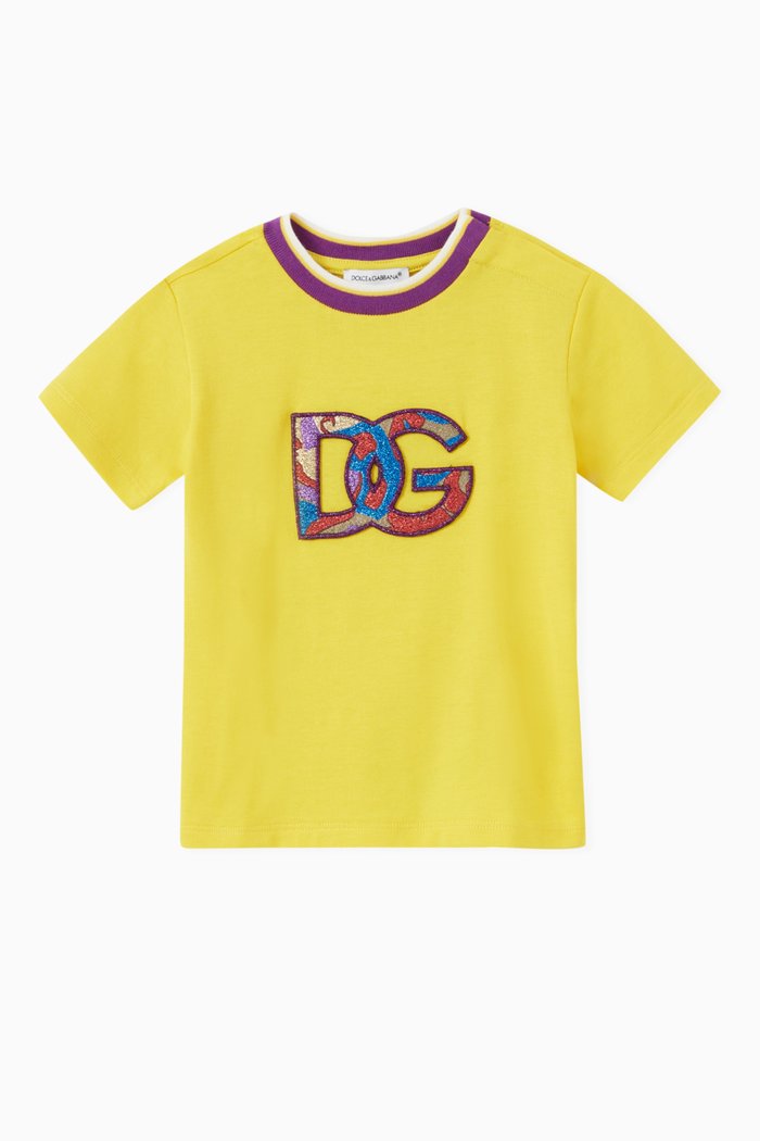 

Renaissance Brocade Logo T-shirt in Cotton, Yellow