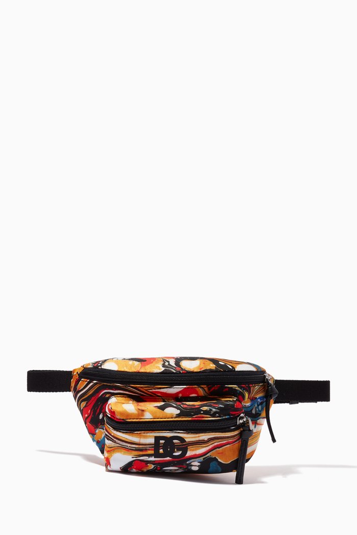 

Marbled Print Waist Bag in Nylon, Multicolour